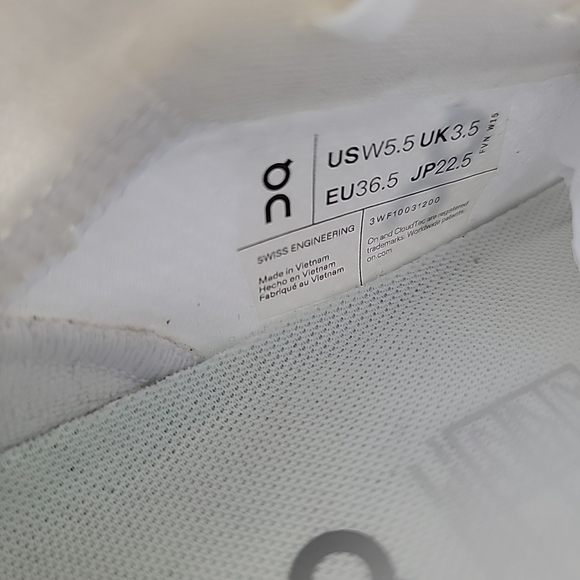 Size 5.5 On Running Cloud 6 Versa White Brown Women Running Shoes 3WF10031200 - Picture 10 of 11